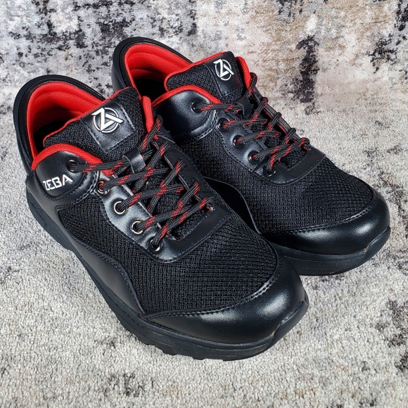 Zeba Men's Hands-Free Sneacker Cosmic Black Knit and Leather Size 10.5 - Picture 2 of 12